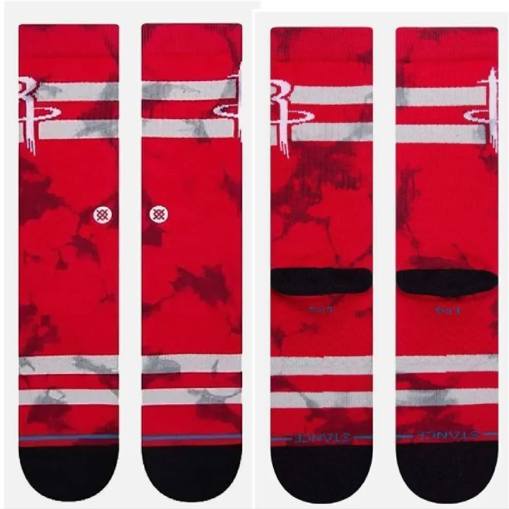STANCE‎ Houston Rockets Red Tie Dyed Crew Socks Mens LG NWOT